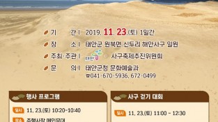 ‘바람과 모래가 빚은 예술’, 태안 신두리 사구축제 23일 개최!